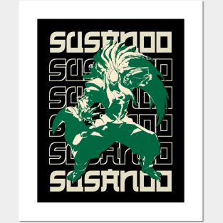 Green Susanoo text style Posters and Art